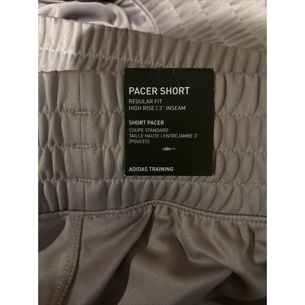 Adidas Womens Pacer 3 Stripes Knit High Shorts 3" Inseam Purple Plus Sz 2X NEW - Picture 9 of 9